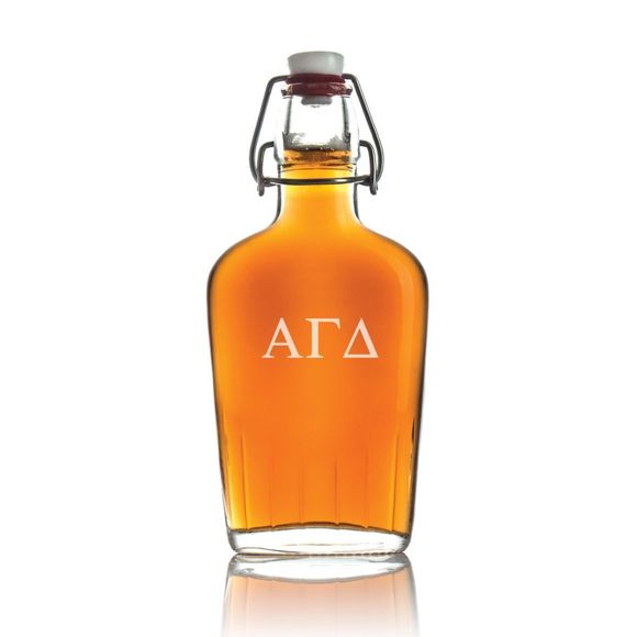Custom Engraved Alpha Gamma Delta - Personalized Whiskey Glass Flask - Swing Top - Picture 1 of 1
